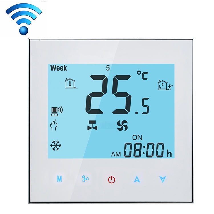 LCD Display Air Conditioning 4-Pipe Programmable Room Thermostat for F ...