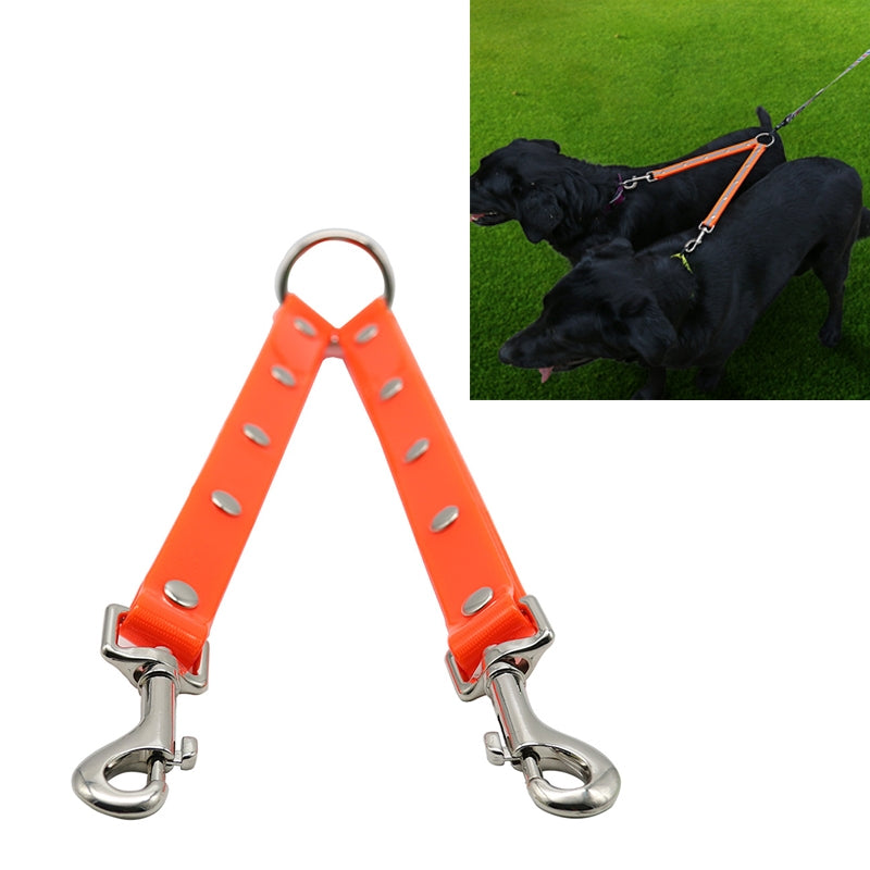 TPU Material Pet Dogs 2 in 1 Tangle-free Traction Rope Double Pet Dog Walking Leash, Length: 25 cm (Red)