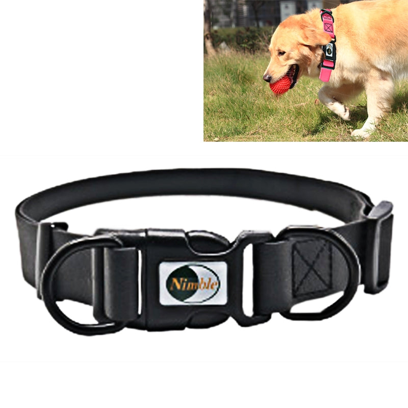 PVC Material Waterproof Adjustable Dual Loop Pet Dogs Collar, Suitable for Ferocious Dogs, Size: L, Collar Size: 39-63 cm (Black)