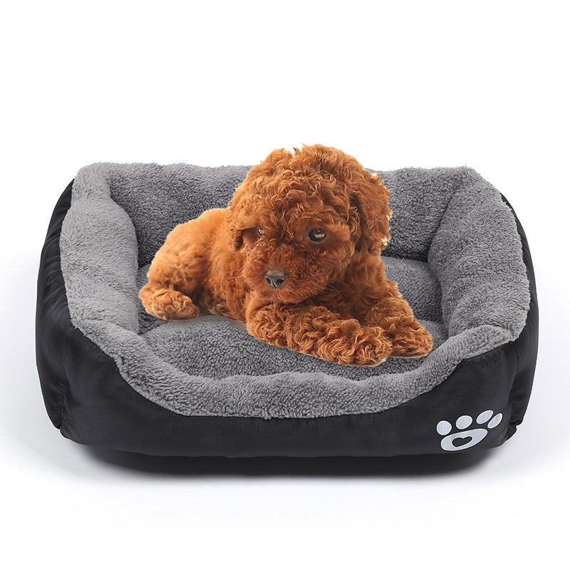 Four Seasons Genuine Warm Pet Dog Kennel Mat Teddy Pomerang Dog Mat, Size: S, 43×32×10cm(Black Grey)