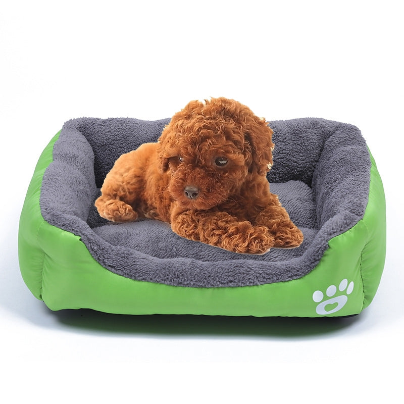 Candy Color Four Seasons Genuine Warm Pet Dog Kennel Mat Teddy Dog Mat, Size: M, 54×42×12cm (Green)