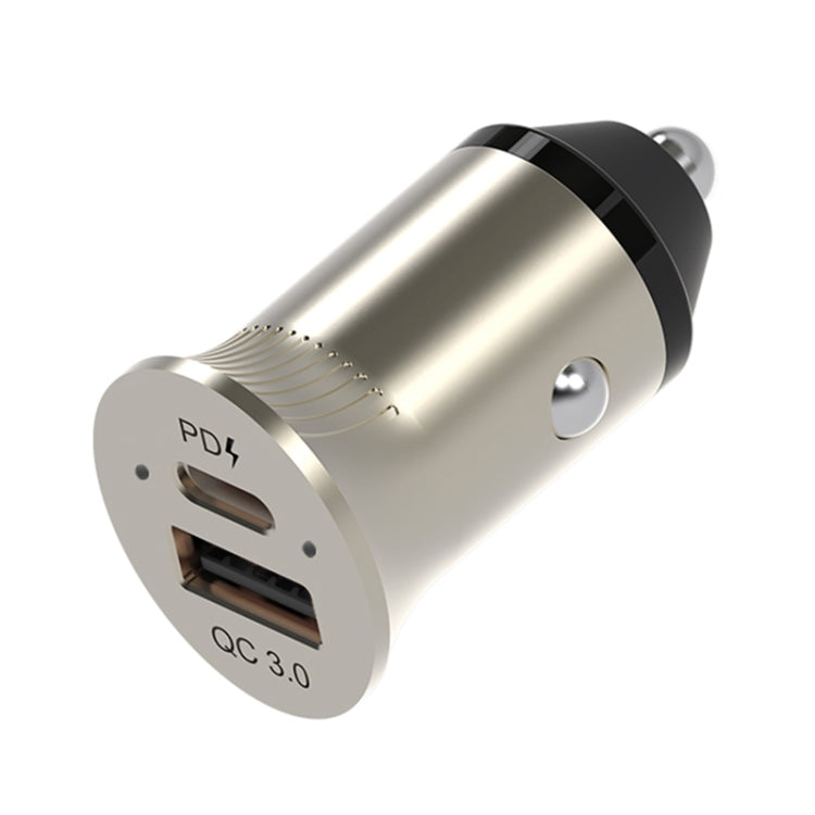 PD USB-C / Type-C + QC3.0 USB Fast Charging Car Charger with Dual LED
