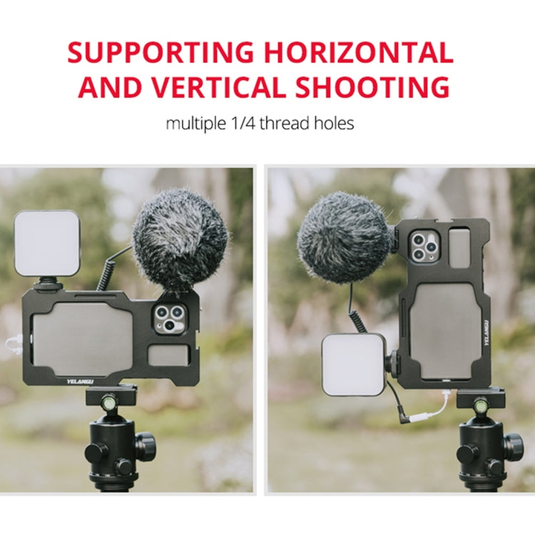 For iPhone 11 Pro Max YELANGU C23 Video Camera Cage Stabilizer with PC ...