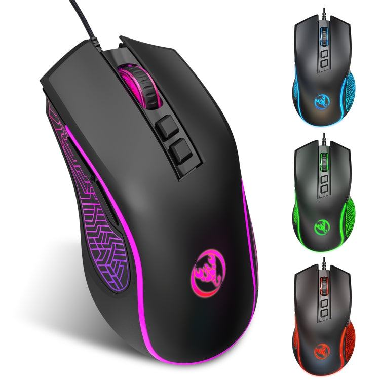 HXSJ X100 7-buttons 3600 DPI Cool Glowing Wired Gaming Mouse
