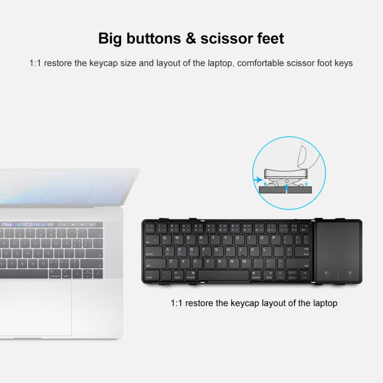 B1053 Leather Portable Tri-Fold Bluetooth Keyboard – Bulky Mart