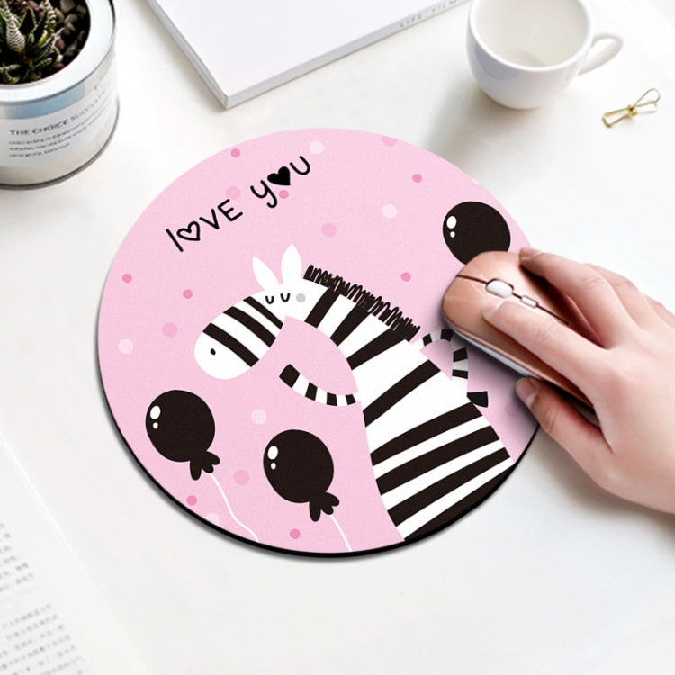 Zebra Pattern Circular Mouse Pad