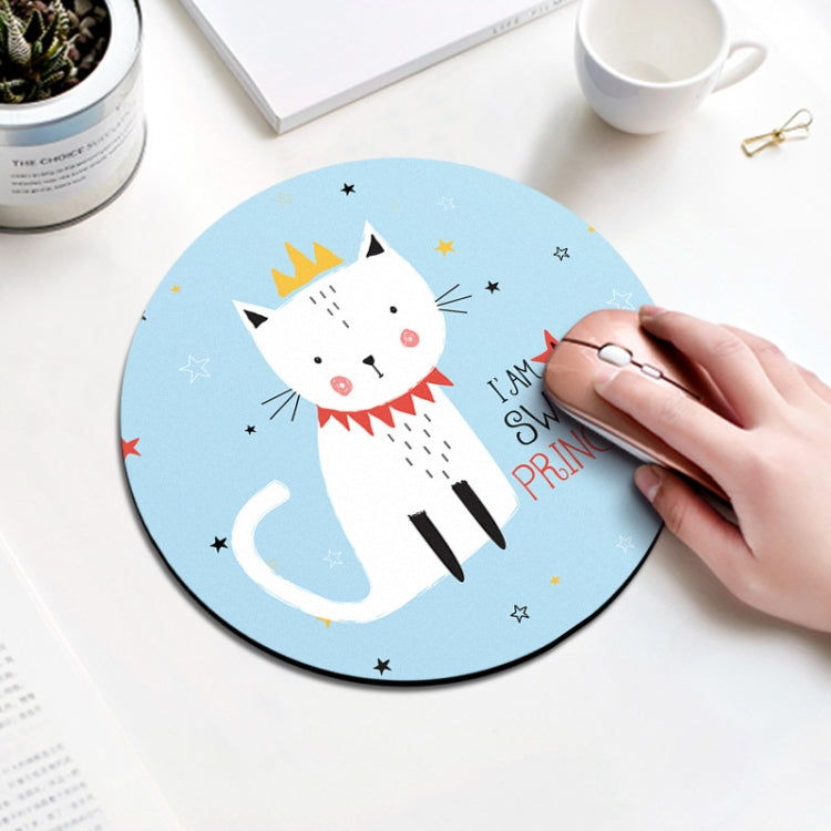 Princess Cat Pattern Circular Mouse Pad