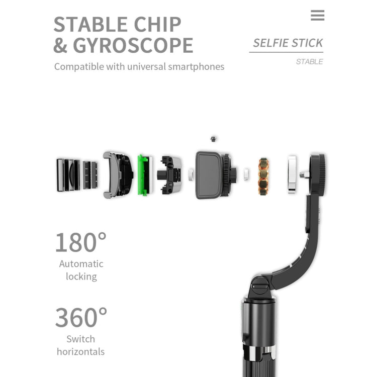 L08 Adjustable Gimbal Stabilize Bluetooth Self-timer Pole Tripod Selfi ...