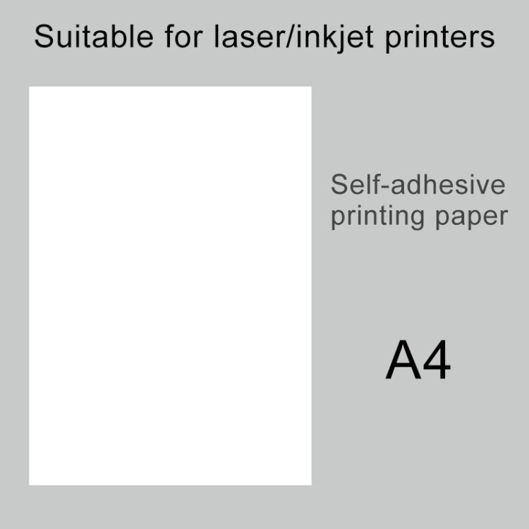 100pcs / Pack A4 Self-adhesive Printer Paper, A4 (White), A4 – Bulky Mart