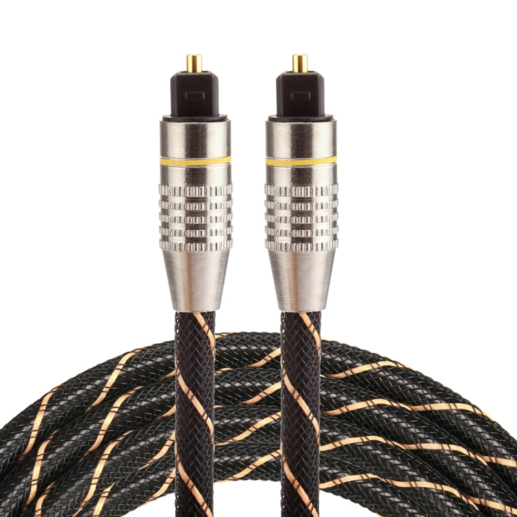 1.5m OD6.0mm Gold Plated Metal Head Woven Net Line Toslink Male to