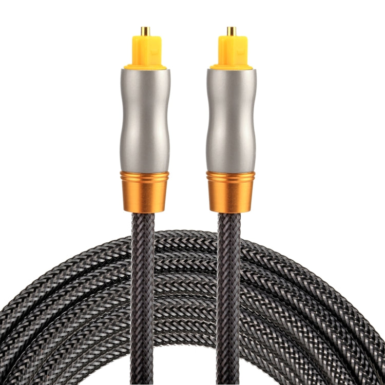 2m OD6.0mm Gold Plated Metal Head Woven Line Toslink Male to Male