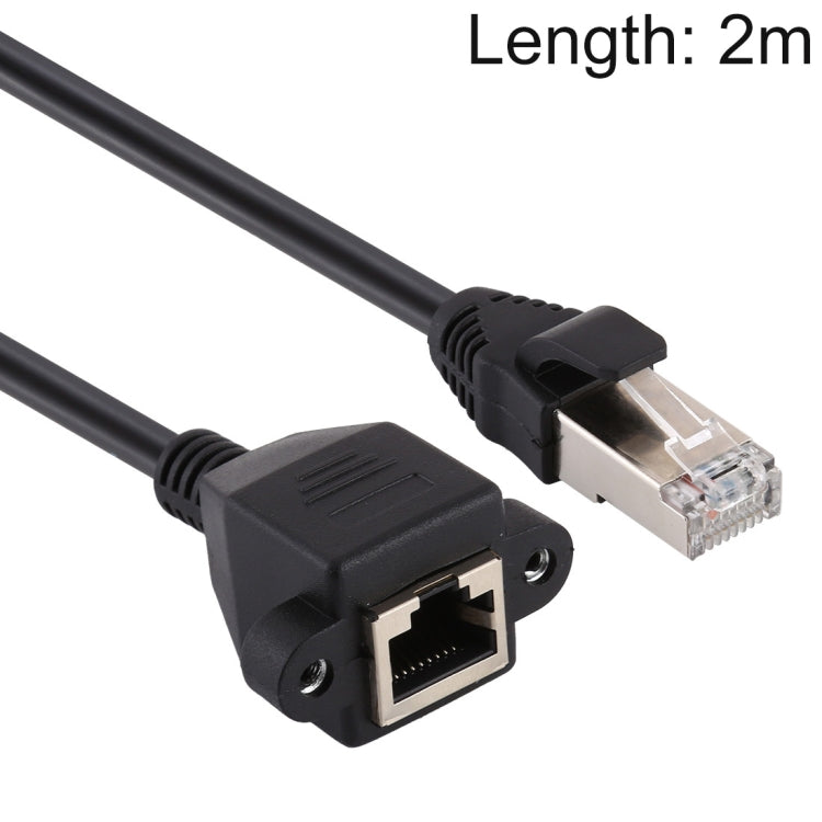 RJ45 Female to Male CAT5E Network Panel Mount Screw Lock Extension