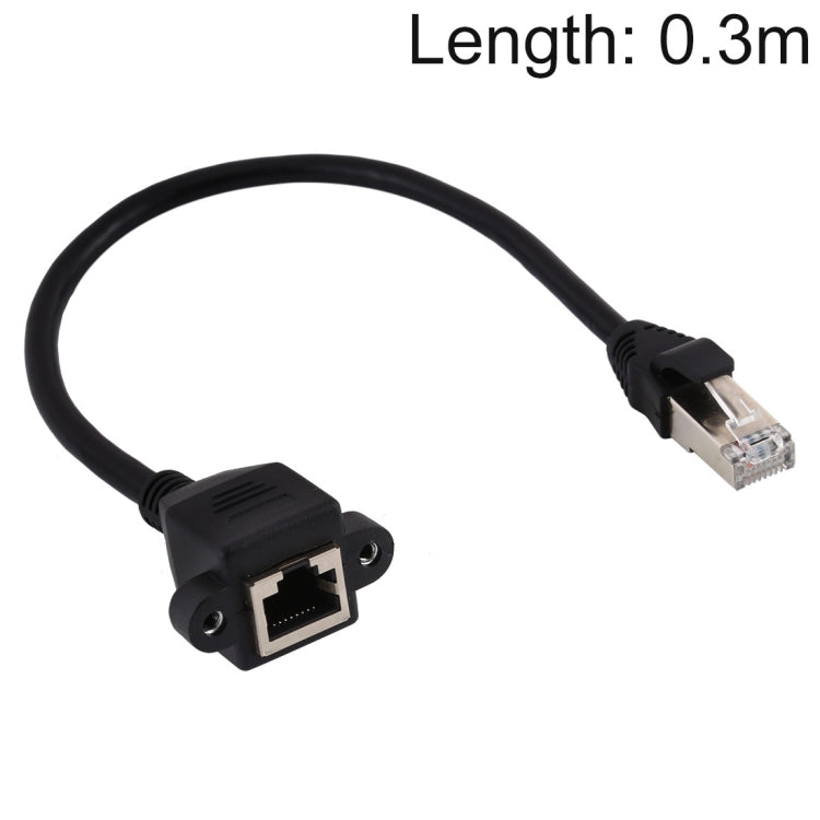 RJ45 Female to Male CAT6E Network Panel Mount Screw Lock Extension