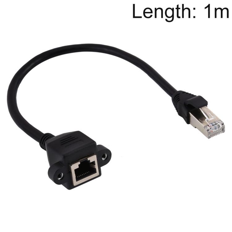 RJ45 Female to Male CAT6E Network Panel Mount Screw Lock Extension