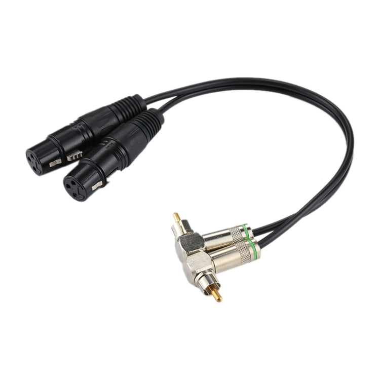 2 RCA Elbow Male to 2 x 3 Pin XLR CANNON Female Audio Connector