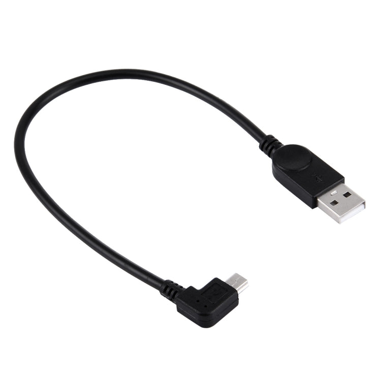90 Degree Angle Left Mini USB to USB Data / Charging Cable