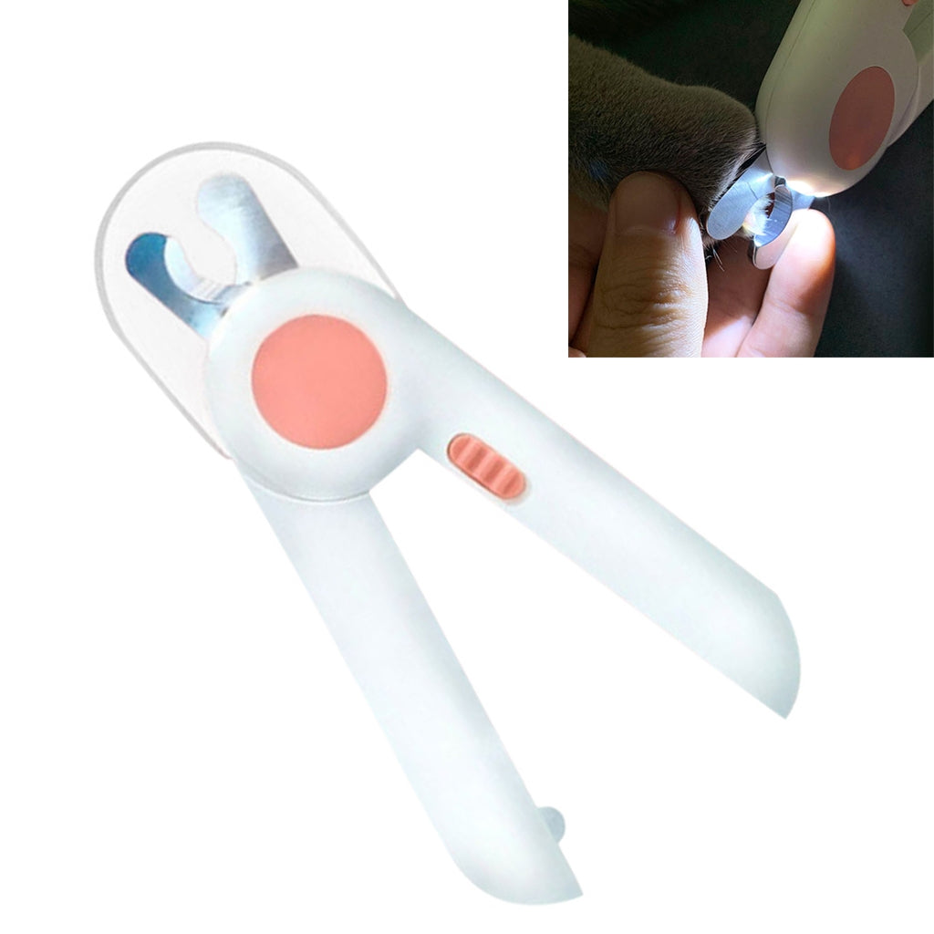 Pet Cat and Dog LED Light Nail Clippers (Pink)