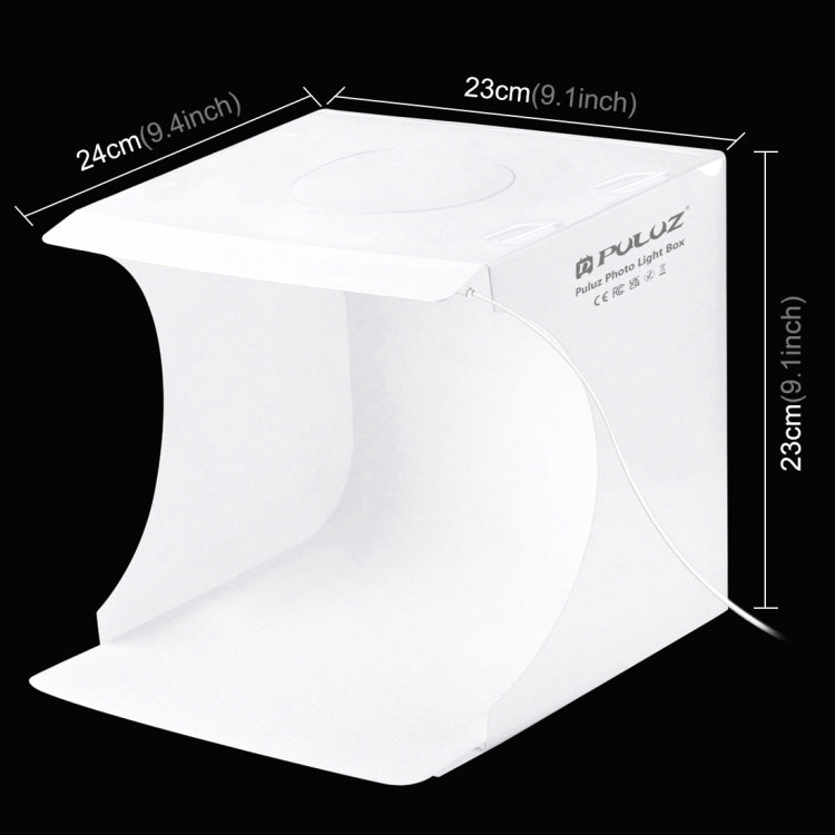 PULUZ 20cm Folding Portable 550LM Light Photo Lighting Studio Shooting Tent Box Kit with 6 Colors Backdrops (Black, White, Orange, Red, Green, Blue), Unfold Size: 24cm x 23cm x 23cm, 20cm Box, 20cm Box(US)