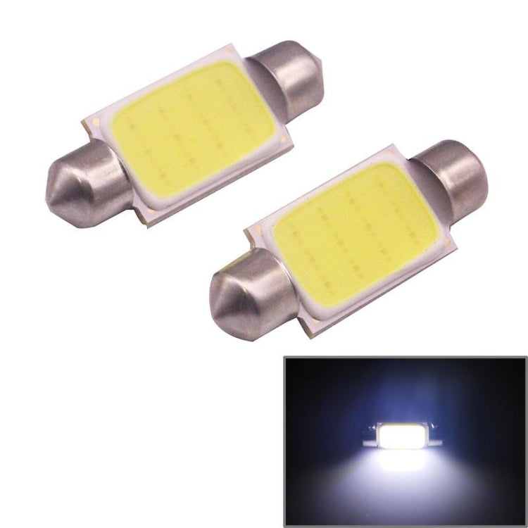 2 PCS 39mm 1.5W 80LM White Light 1 COB LED License Plate Reading