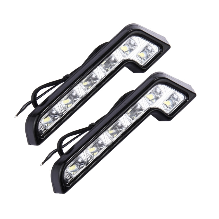 2 PCS High Power Car White Light 6 SMD 5050 LED Daytime Running Light