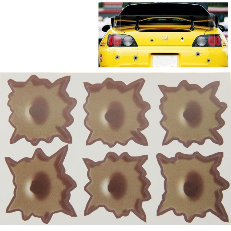 6 PCS Anti-scratch Bullet Hole Decoration Car 3M Sticker