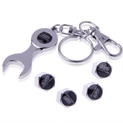Tire Valve Caps 4 pcs with Wrench Keychain
