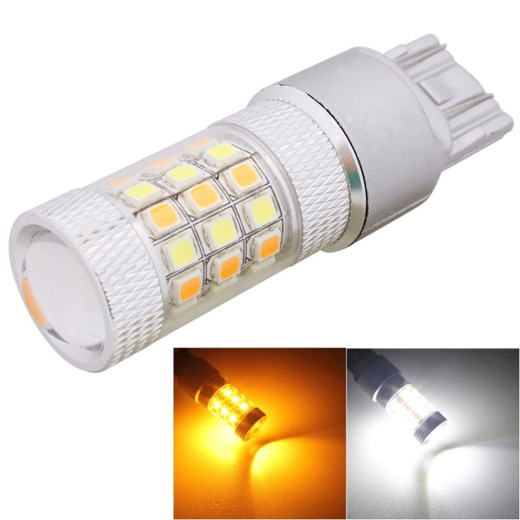 T20/7443 8W 420LM White + Yellow Light 42 LED 2835 SMD Car Brake