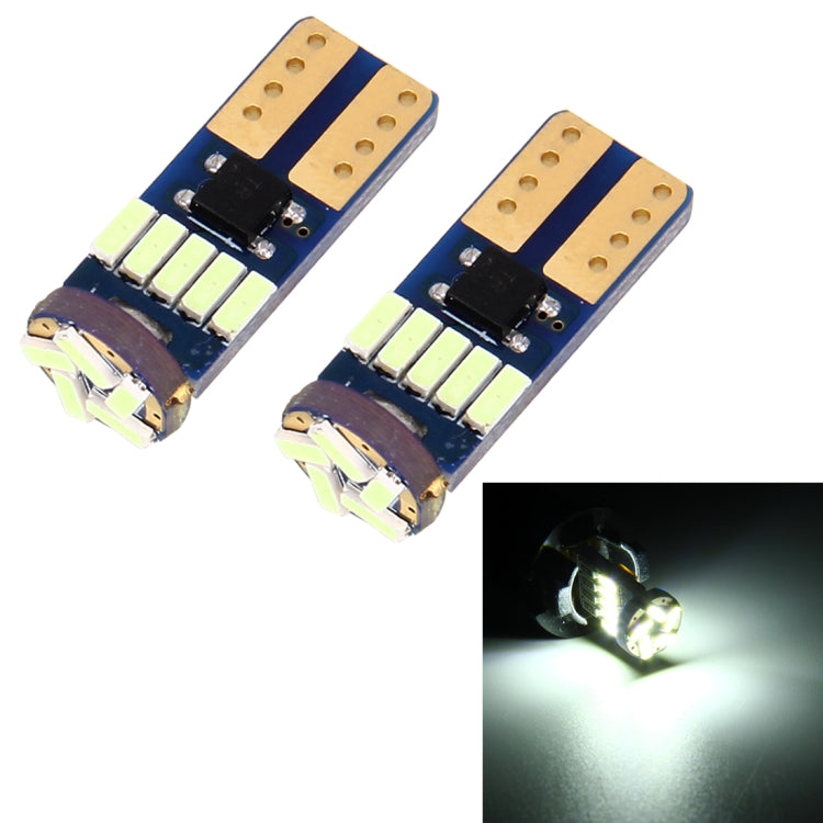 2PCS T10 3W 450LM 15 LED 4014 SMD LED Decode Error-Free Canbus Car