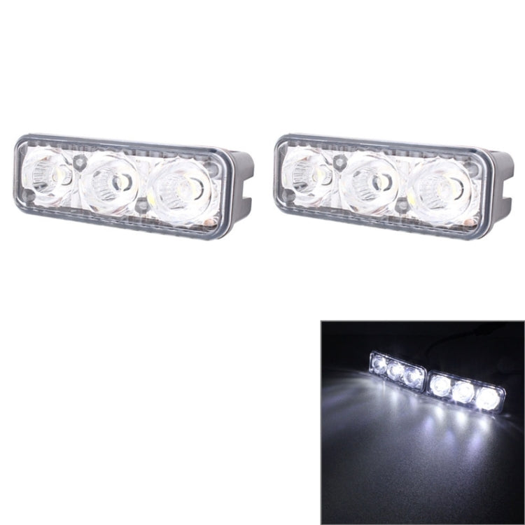 2 PCS MZ 9W 540LM 6500K 3-LED White Light Wired Car Daytime Running