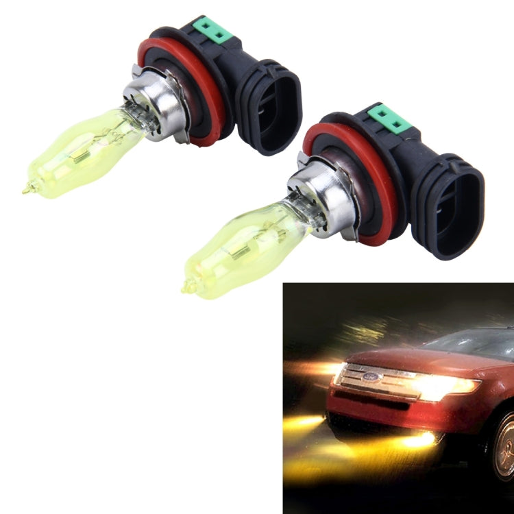 2 X H11 HOD Halogen Bulbs 12V 100W 2400 LM 3500K Yellow Light