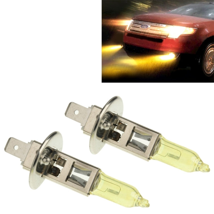 2 X H1 HOD Halogen Bulbs 12V 100W 2400 LM 3500K Yellow Light