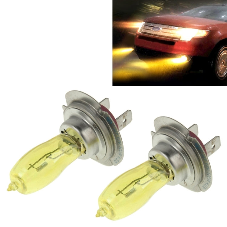 2 X H7 HOD Halogen Bulbs 12V 100W 2400 LM 3500K Yellow Light