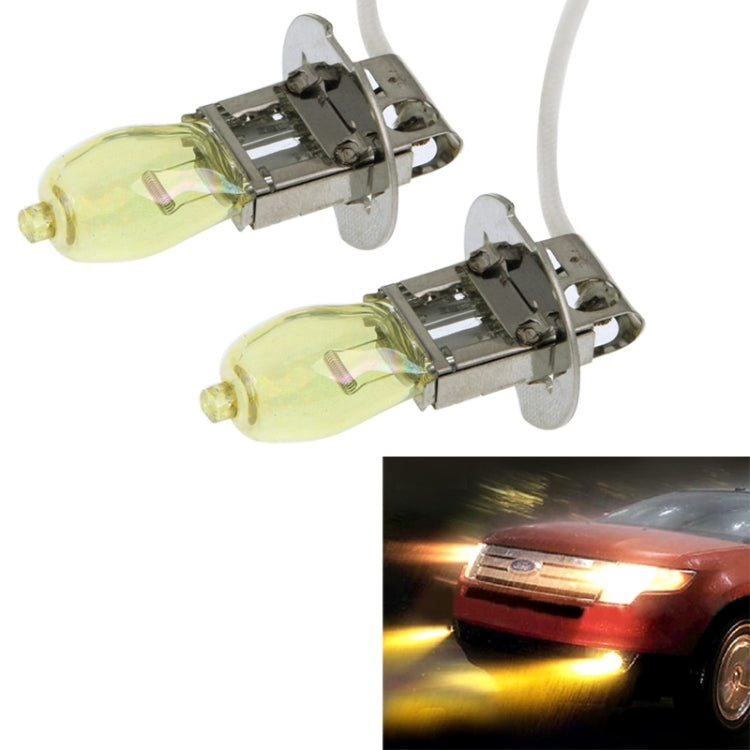 2 X H3 HOD Halogen Bulbs 12V 100W 2400 LM 3500K Yellow Light