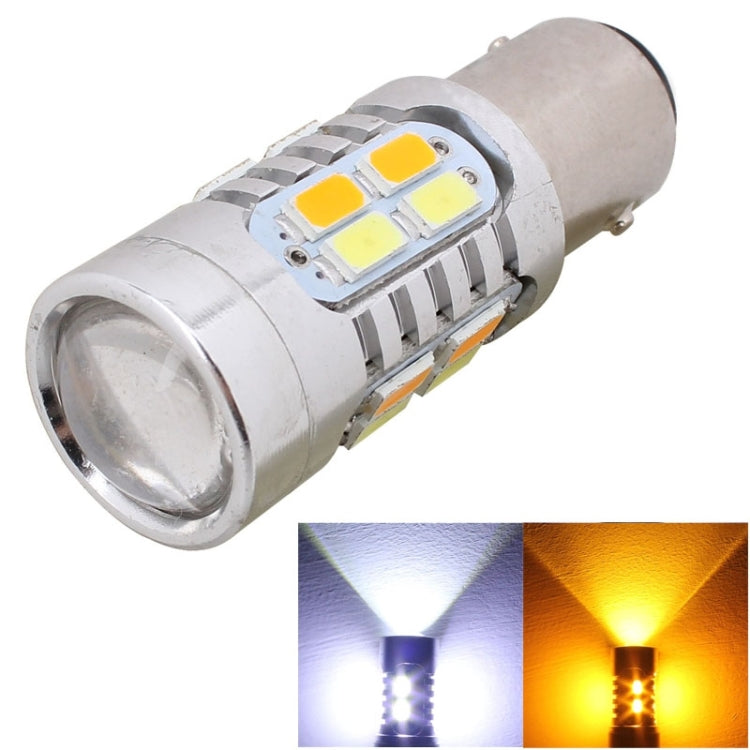 2PCS 1157/BAY15D 10W 700LM Yellow + White Light 20-LED SMD 5630 Car