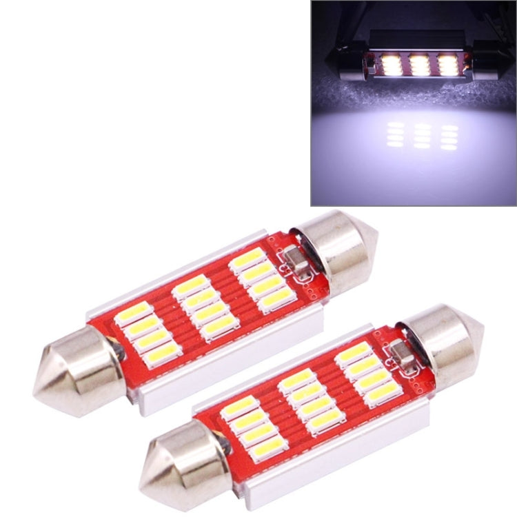 2 PCS 41mm 3.5W 180LM White Light 12 LED SMD 4014 CANBUS License