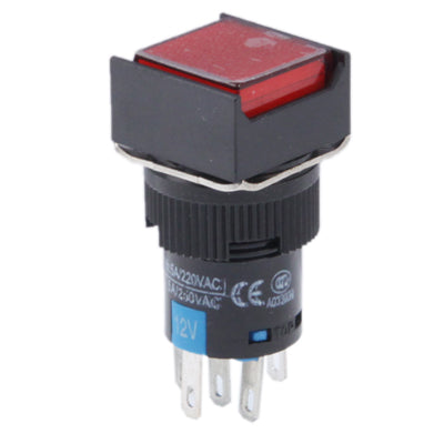 Car DIY Square Button Push Switch with Lock & LED Indicator