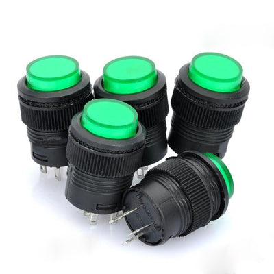R16-503 16mm 4pin Self-Locking Push Button Switch with Indicator (5