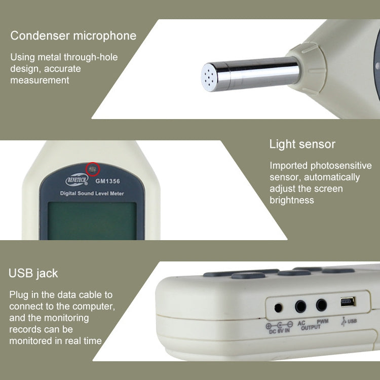 Digital Sound Level Meter with USB Port(Range: 30dB~130dB) – Bulky Mart