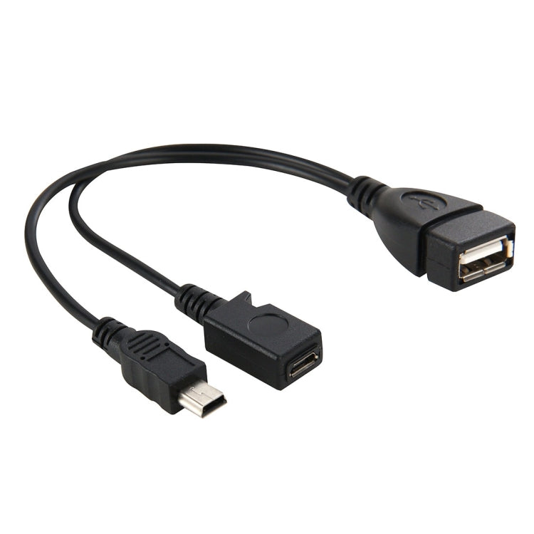 USB 2.0 Female to Mini USB AM + Micro 5 Pin AF Cable
