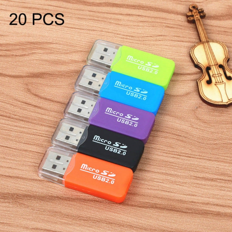 20 PCS Portable USB 2.0 Micro SD TF T-Flash Card Reader Adapter