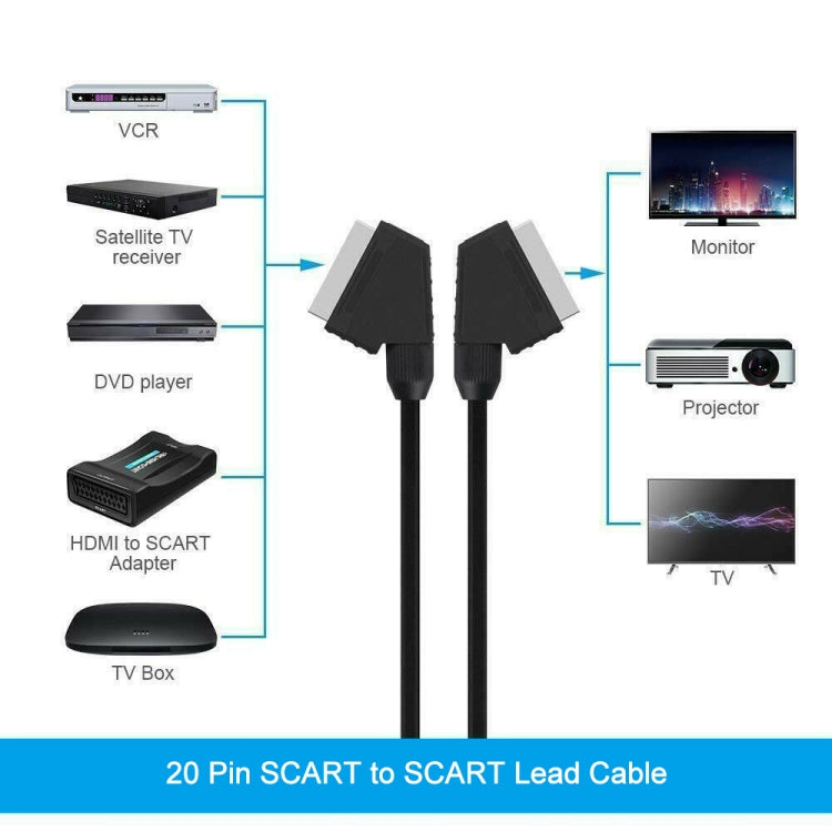 20 Pin SCART to SCART Lead Cable for DVD/HDTV/AV/TV,... – Bulky Mart