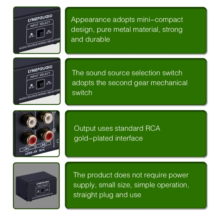 B101 2 In 1 Out (1 In 2 Out) Audio Source Signal Selection Switcher Co ...