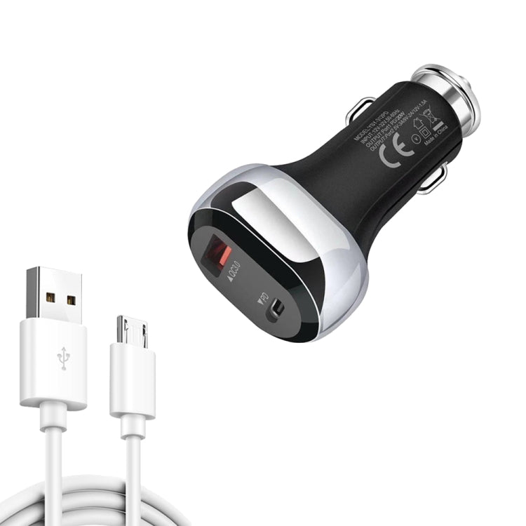 YSY-312PD QC3.0 18W USB + PD 20W USB-C / Type-C Car Charger with USB
