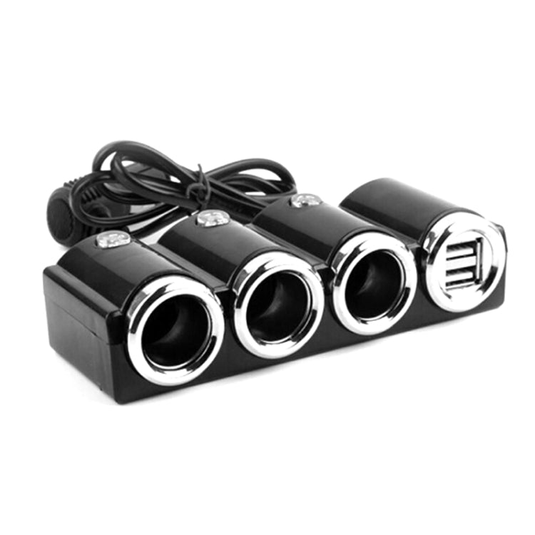 Car Cigarette Lighter Socket Splitter Dual USB Port Car Charger 3-Way