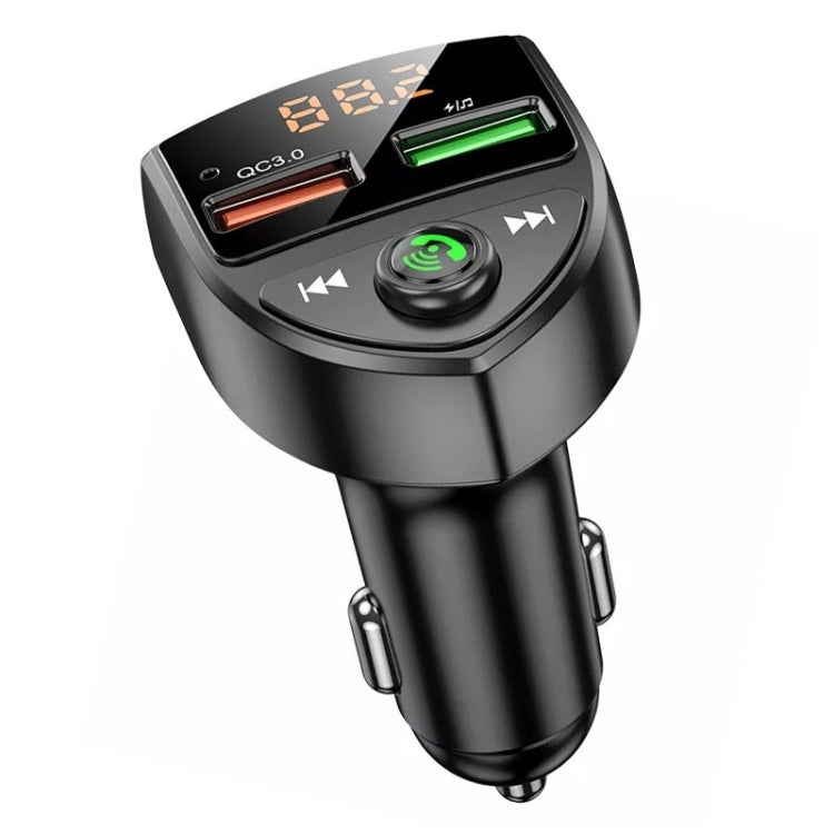 C8 Car U Disk Bluetooth Player Fm Transmitter QC3.0 Dual USB Ports