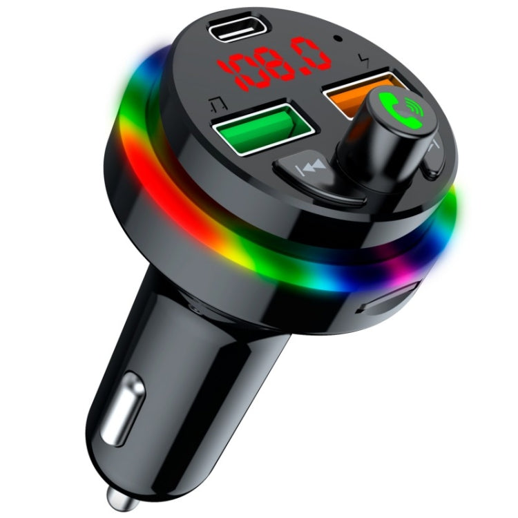 PDF17 Car Bluetooth 5.0 Charger FM Transmitter Type-C Dual USB MP3