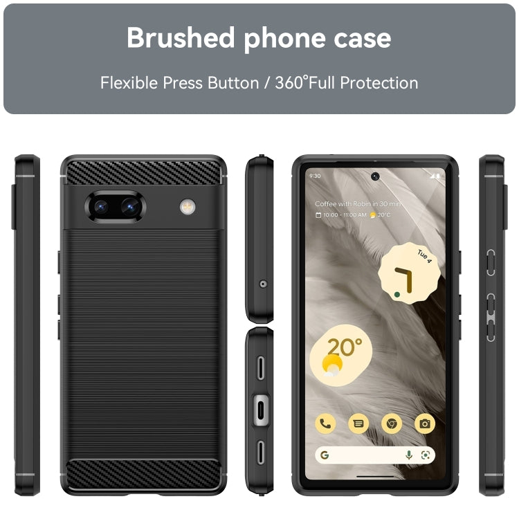Brushed Texture Carbon Fiber TPU Phone Case, For Google Pixel 7a, For Xiaomi 12 Lite NE, For Xiaomi 13 Lite, For Xiaomi Civi 2, For OPPO Reno9 Pro 5G, For OPPO Reno9 5G, For vivo Y02 4G, For For vivo Y02 4G, For For Motorola Moto G 5G 2023