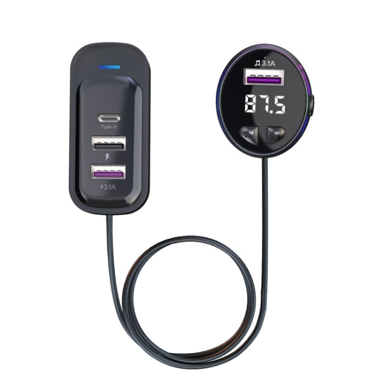 CS8 Black Bluetooth MP3 Play FM Transmitter Car Charger Rear Seat
