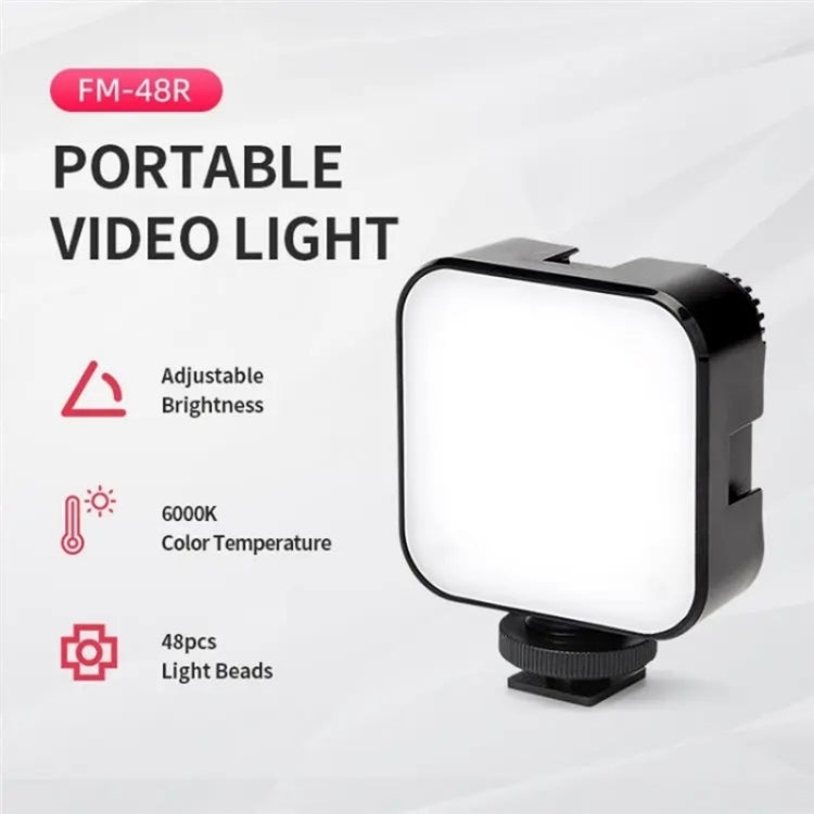 JMARY FM-48R Dimmable Photography LED Fill Light Portable Mini Camera Phone Fill Light, FM-48R