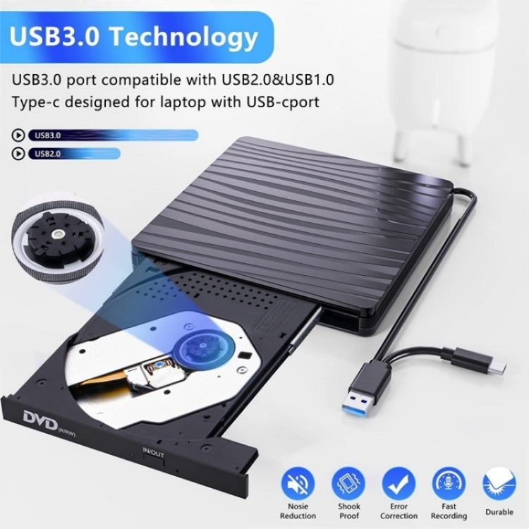 BT689 Portable DVD Burner External Optical Drive CD Player Win10 USB O ...